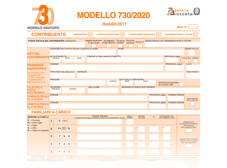 facsimile modello 730